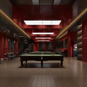 工业风台球室3D模型下载